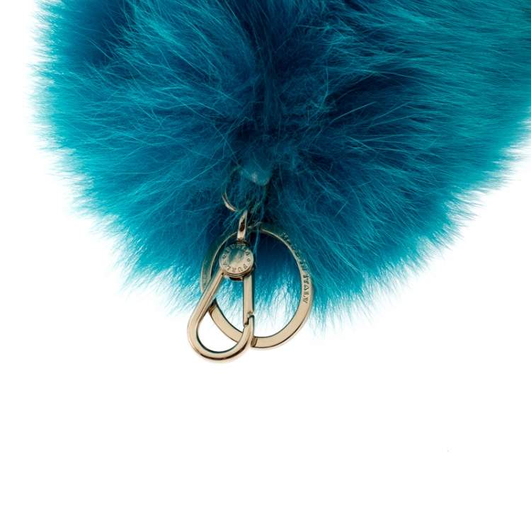 Pre Owned Furla Multicolor Fur Bubble Pom Pom Bag Charm