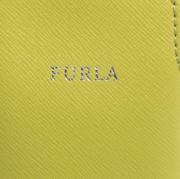 Pre Owned Furla Lime Green Leather Phone Case