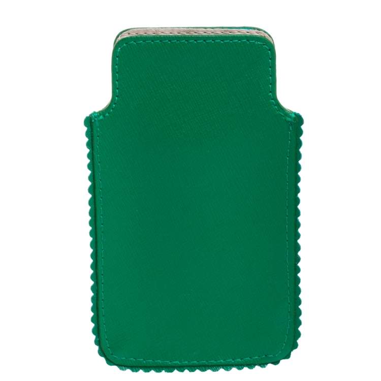 Pre Owned Furla Green Leather Phone Case