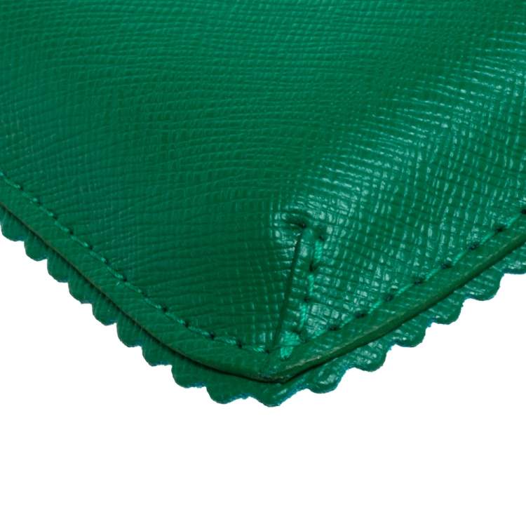 Pre Owned Furla Green Leather Phone Case