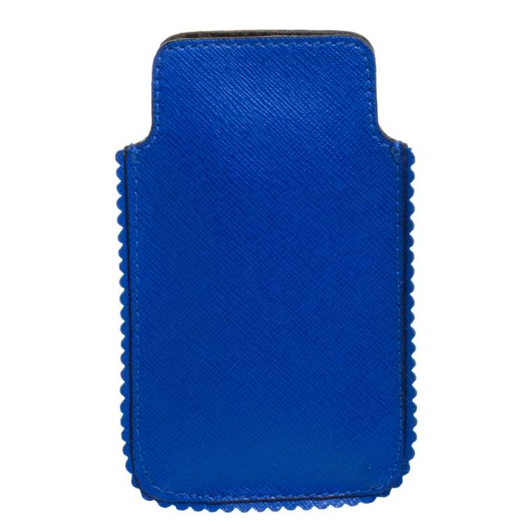 Pre Owned Furla Blue Leather Phone Case