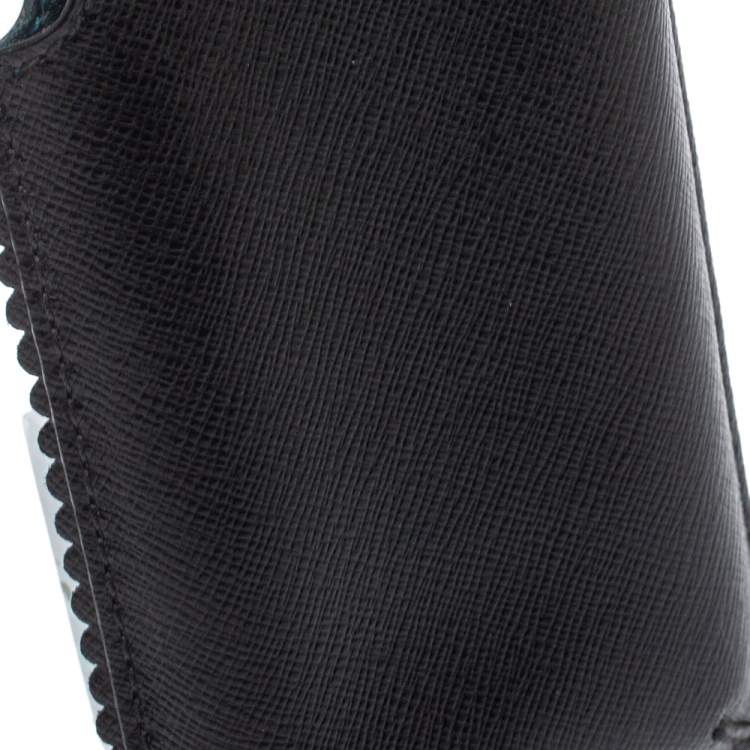 Pre Owned Furla Black Leather Phone Case