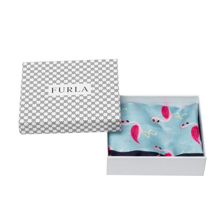 Pre Owned Furla Multicolor Flamingo Print Stacy Silk Scarf
