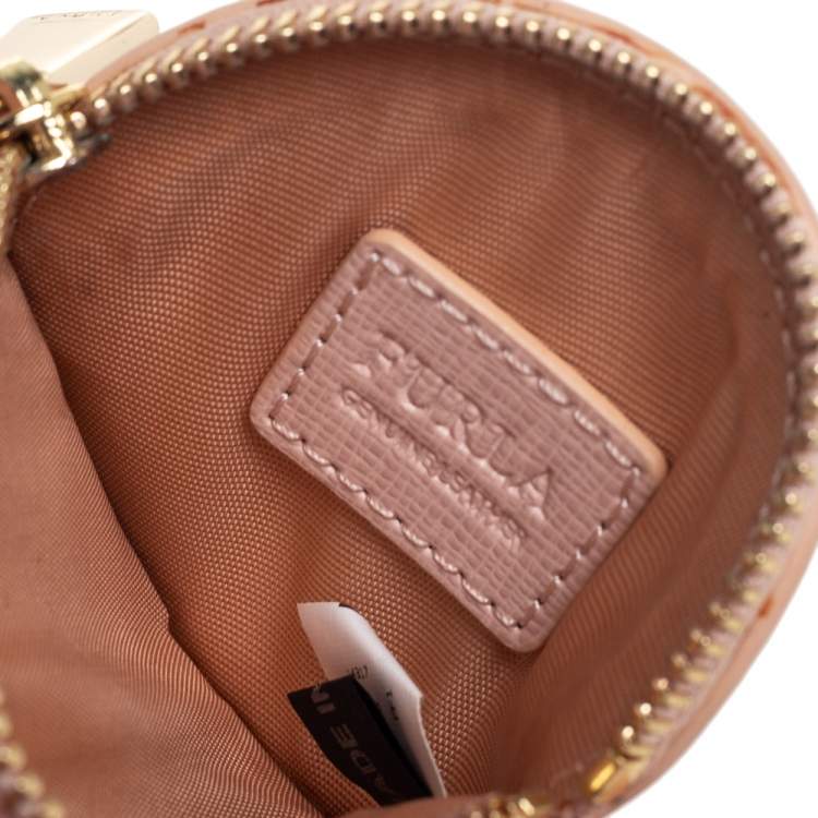 Pre Owned Furla Pink Leather Cat Face Bag Charm