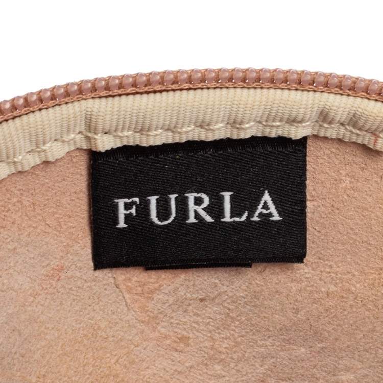 Pre Owned Furla Beige Leather Cosmetic Pouch