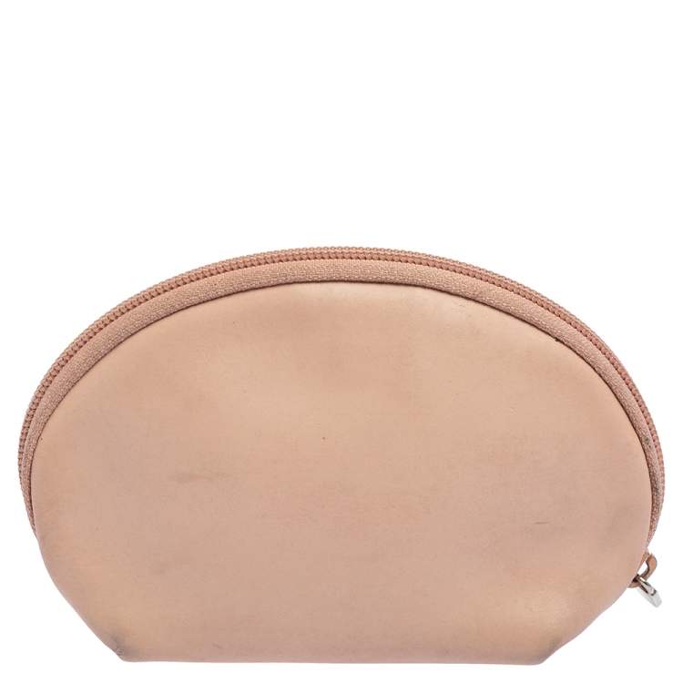 Pre Owned Furla Beige Leather Cosmetic Pouch