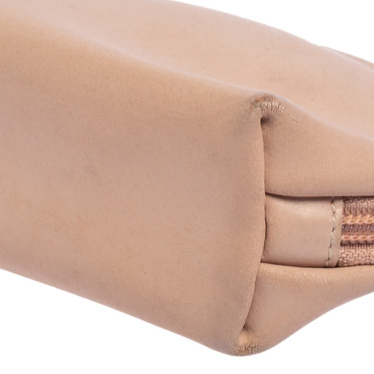 Pre Owned Furla Beige Leather Cosmetic Pouch