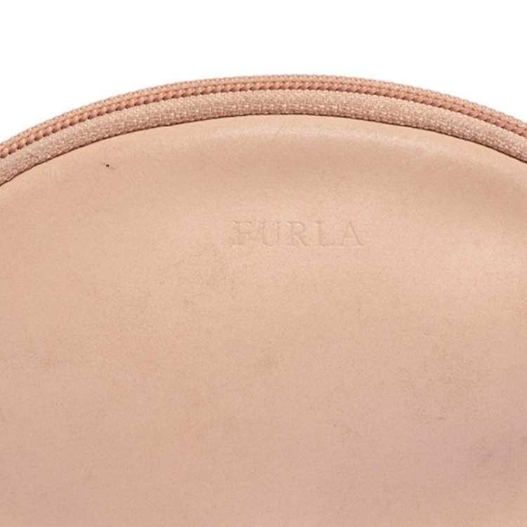 Pre Owned Furla Beige Leather Cosmetic Pouch