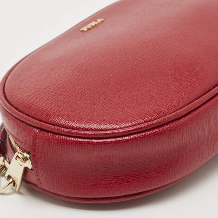 Pre Owned Furla Red Leather Electra L Cosmetic Pouch
