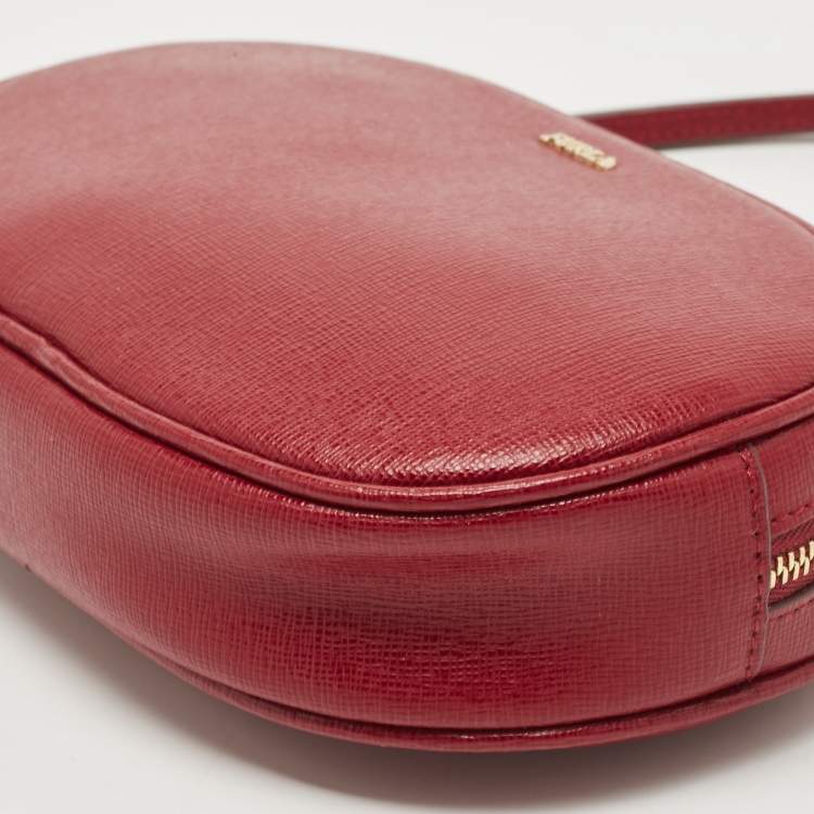 Pre Owned Furla Red Leather Electra L Cosmetic Pouch