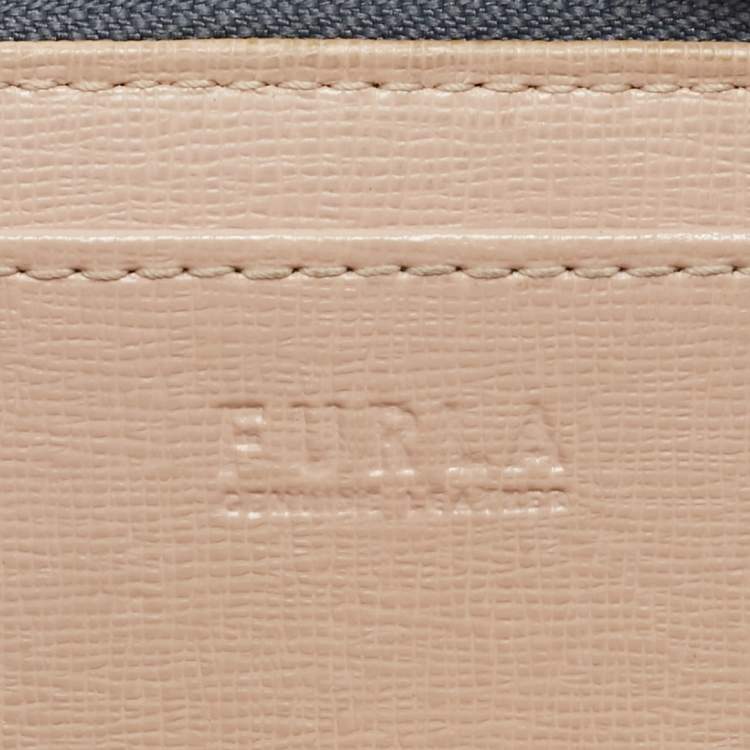 Pre Owned Furla Blue Leather Babylon Zip Around Key Case