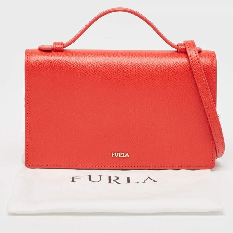 Pre Owned Furla Red Leather Incanto Crossbody Bag