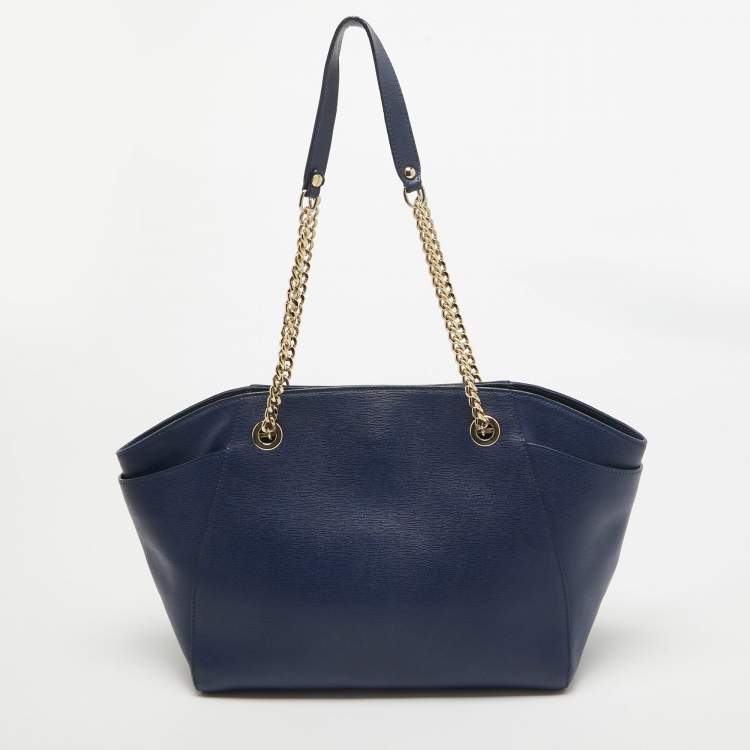 مملوكة مسبقًا Furla Blue Leather Julia Tote
