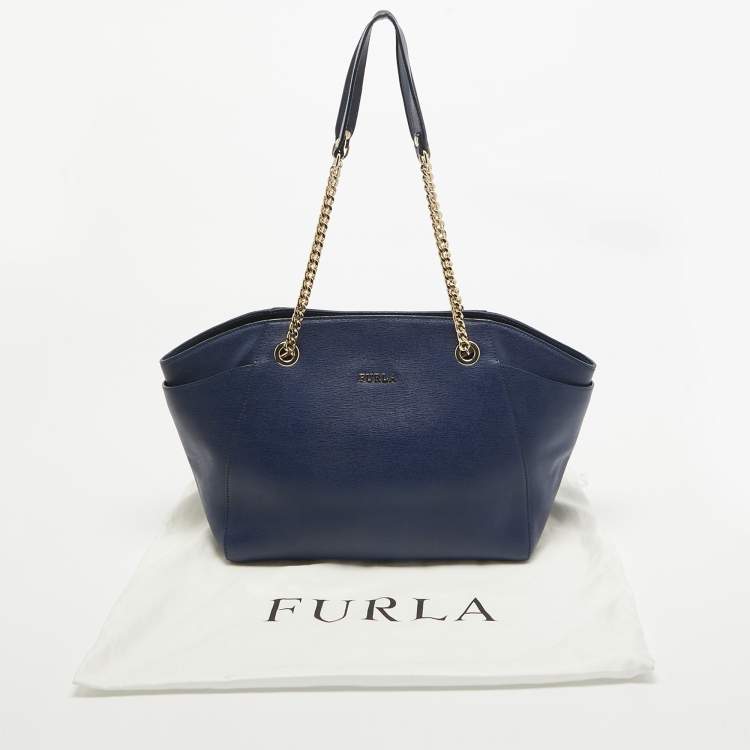 مملوكة مسبقًا Furla Blue Leather Julia Tote
