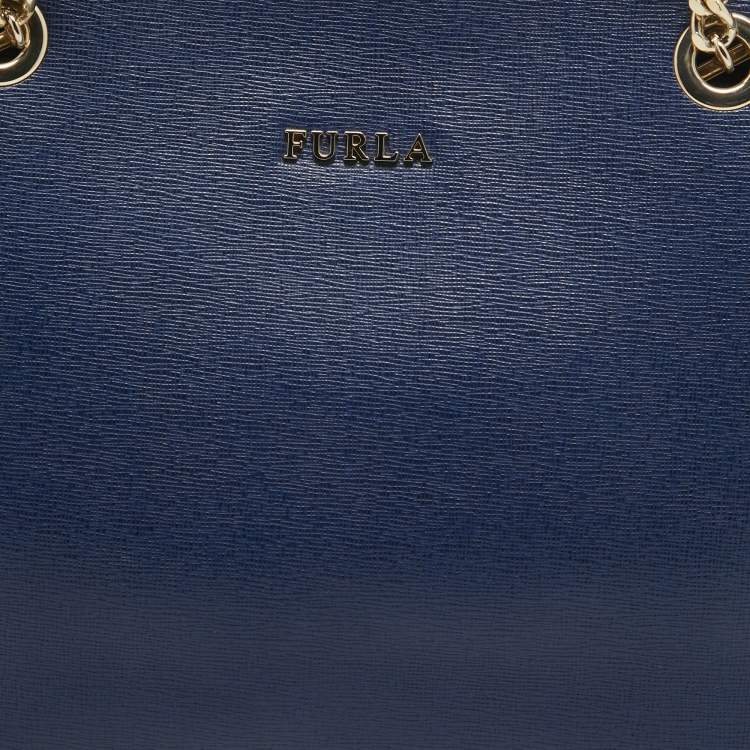 مملوكة مسبقًا Furla Blue Leather Julia Tote