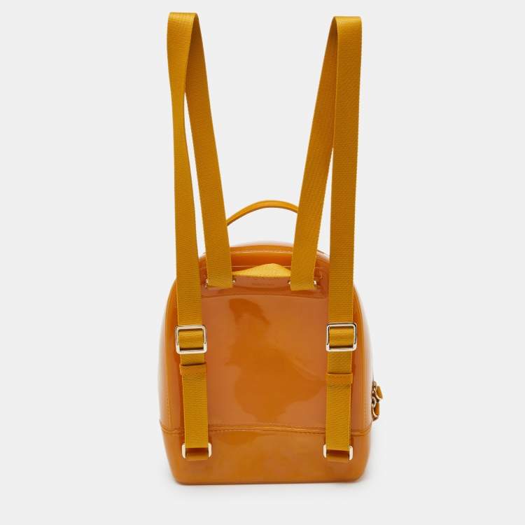 Pre Owned Furla Yellow Rubber Candy Backpack 
