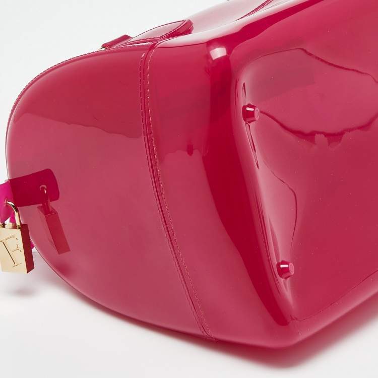 Pre Owned Furla Fuchsia Rubber Candy Satchel