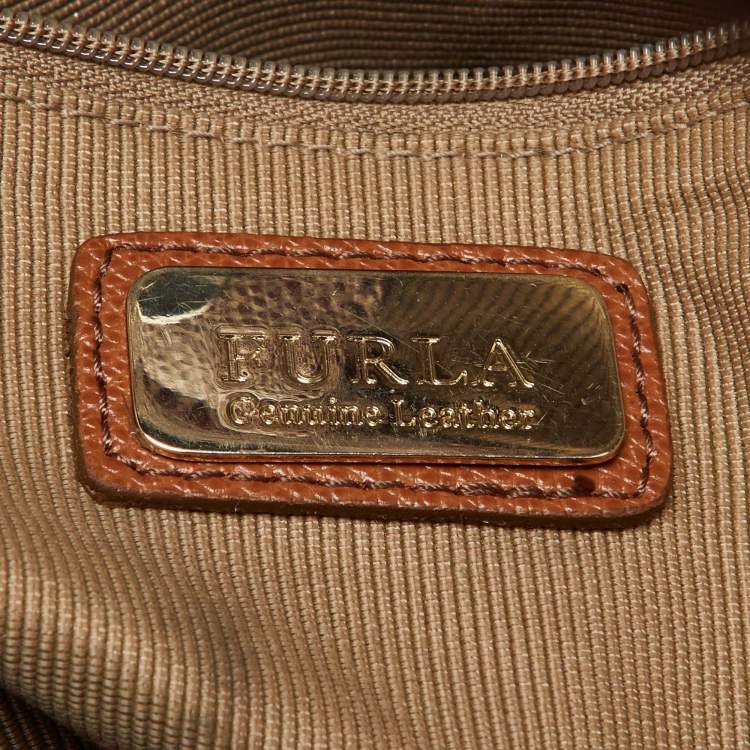Pre Owned Furla Brown/Beige Leather Tote
