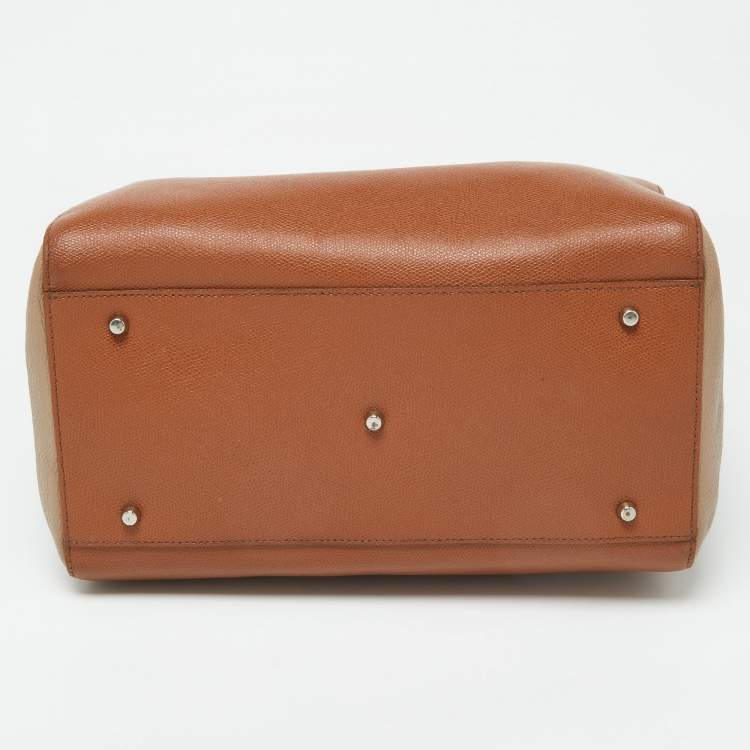 Pre Owned Furla Brown/Beige Leather Tote