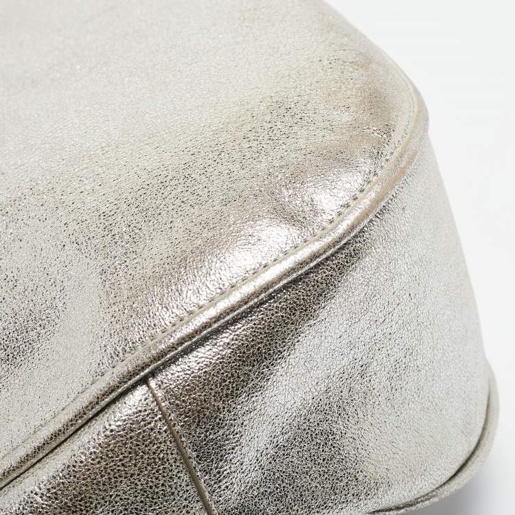 Pre Owned Furla Silver Leather Hobo