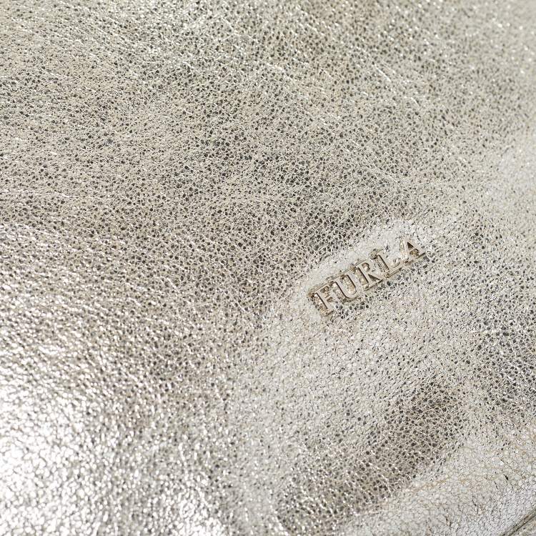 Pre Owned Furla Silver Leather Hobo
