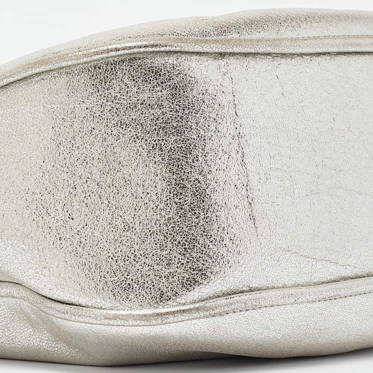 Pre Owned Furla Silver Leather Hobo