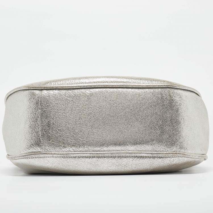 Pre Owned Furla Silver Leather Hobo