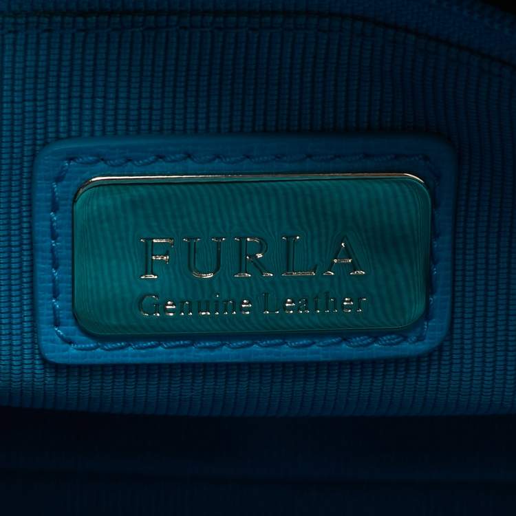 Pre Owned Furla Blue Leather Linda Satchel