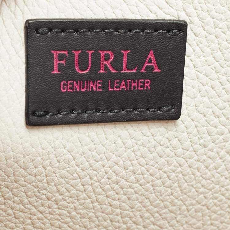 Pre Owned Furla White Leather Lodovica Tote