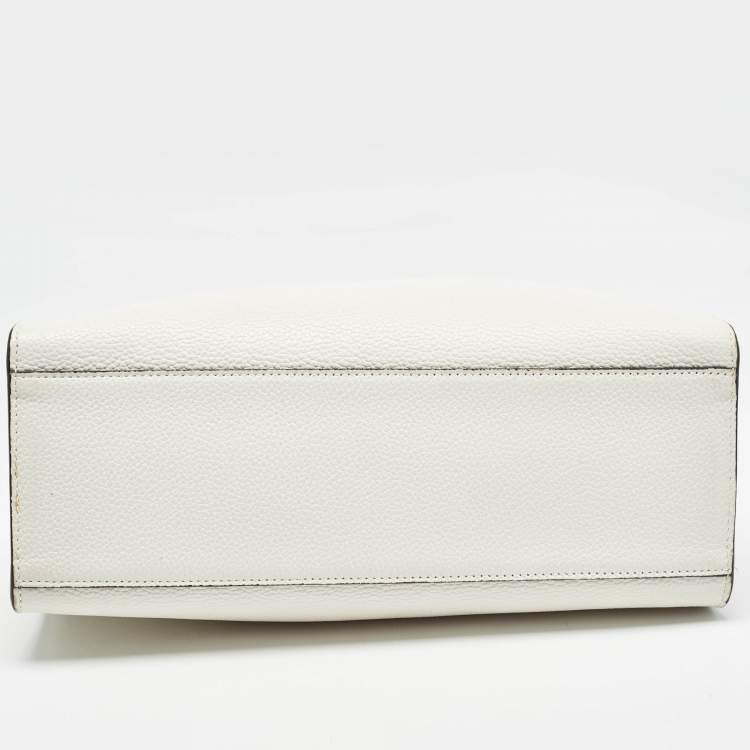 Pre Owned Furla White Leather Lodovica Tote