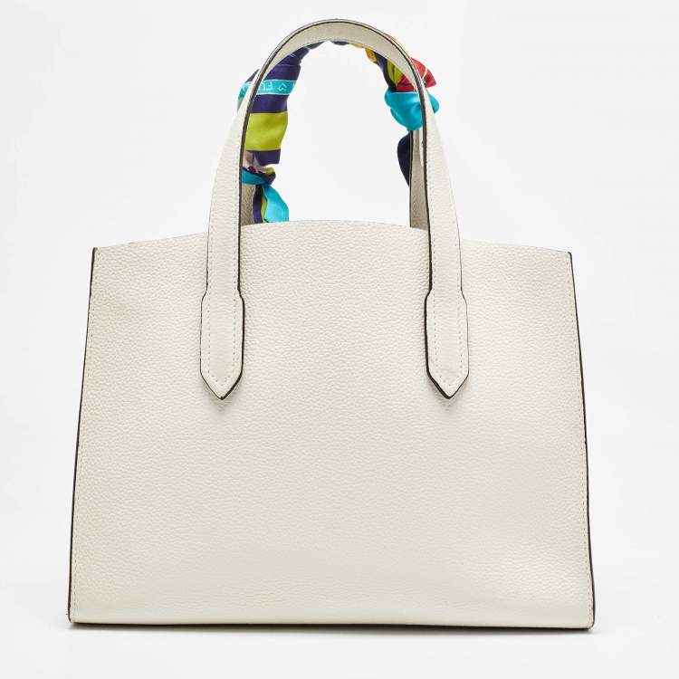 Pre Owned Furla White Leather Lodovica Tote