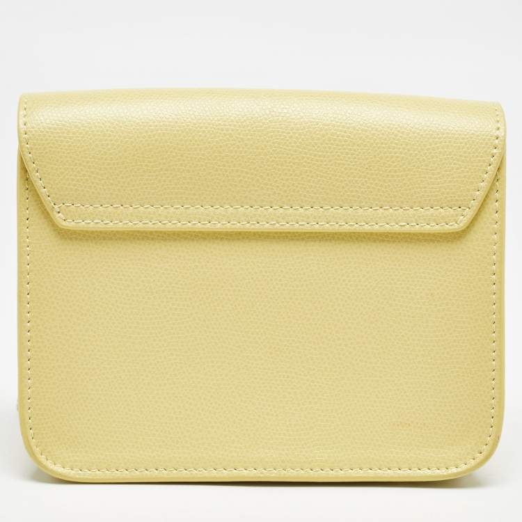 Pre Owned Furla Yellow Leather Mini Metropolis Chain Shoulder Bag