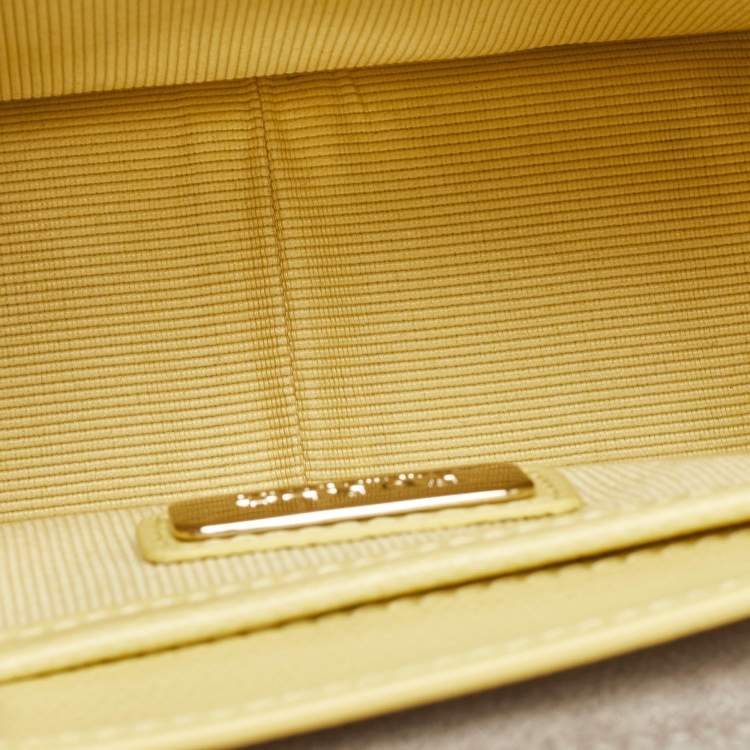 Pre Owned Furla Yellow Leather Mini Metropolis Chain Shoulder Bag