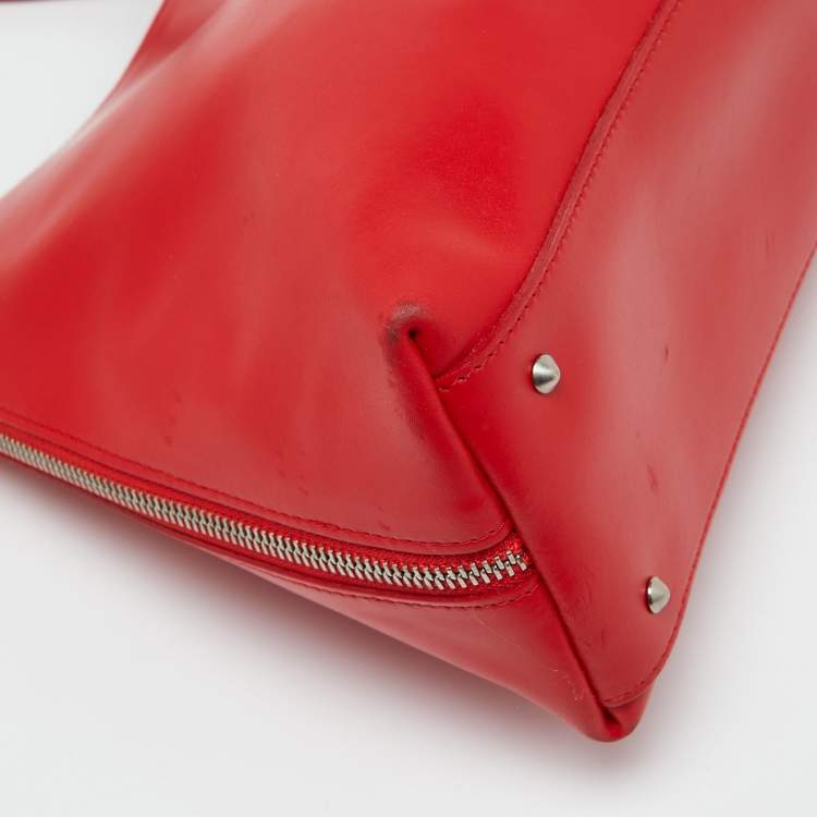 Pre Owned Furla Red Leather Shoulder Bag