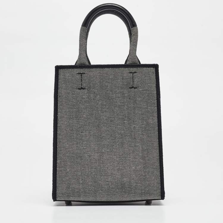 Pre Owned Furla Grey/Black Canvas Mini Opportunity Tote 