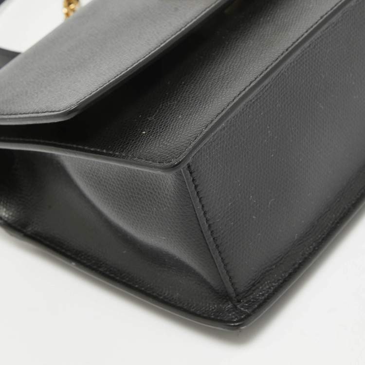 Pre Owned Furla Black Leather 1927 Flap Shoulder Bag
