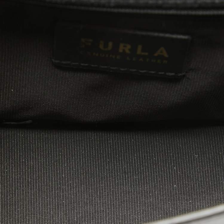 Pre Owned Furla Black Leather 1927 Flap Shoulder Bag