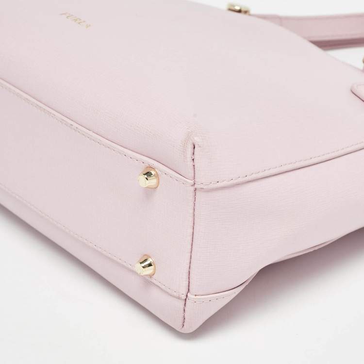 Pre Owned Furla Light Pink Leather Agata Satchel