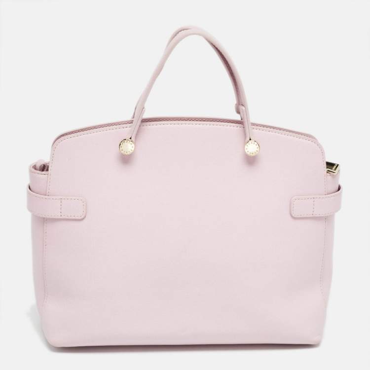 Pre Owned Furla Light Pink Leather Agata Satchel