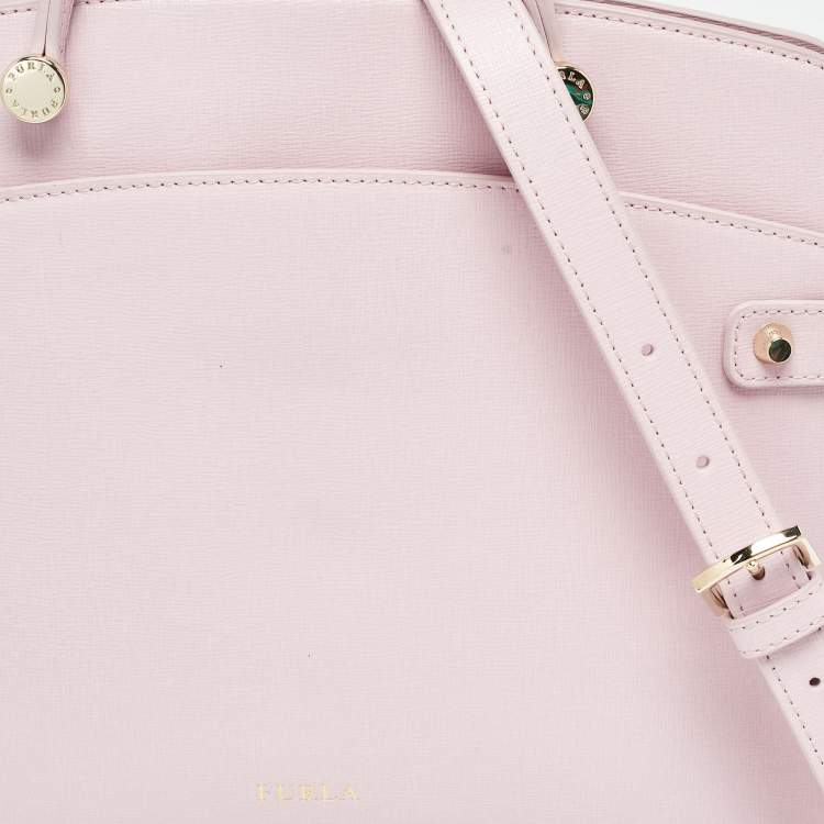 Pre Owned Furla Light Pink Leather Agata Satchel