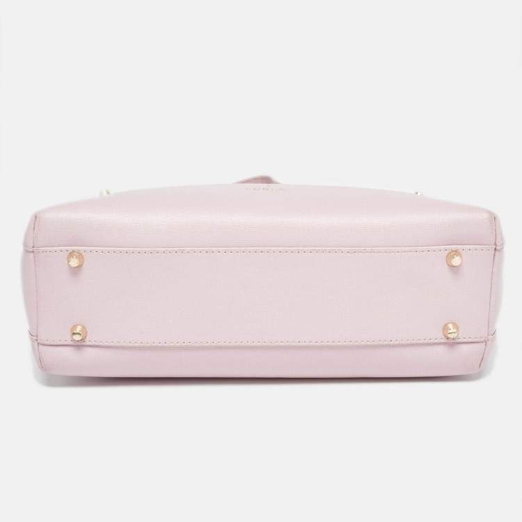 Pre Owned Furla Light Pink Leather Agata Satchel