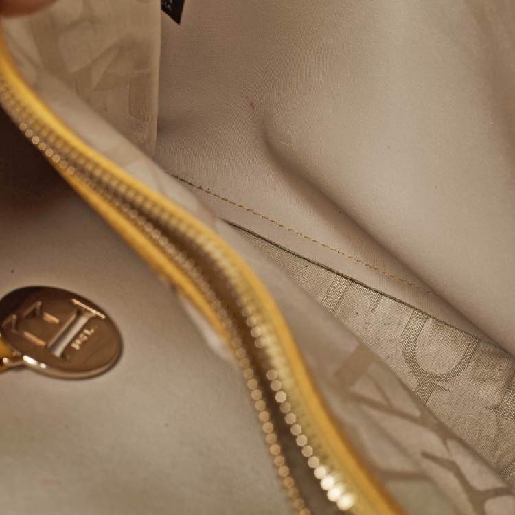 Pre Owned Furla Yellow Leather Divide It Tote