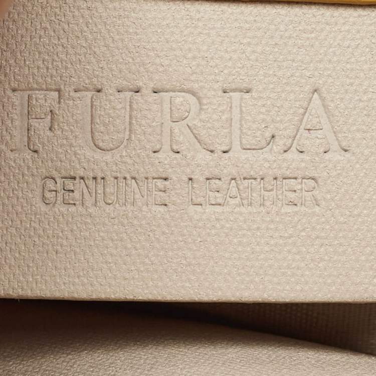 Pre Owned Furla Yellow Leather Divide It Tote