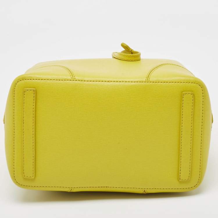 Pre Owned Furla Yellow Leather Stacy Drawstring Bucket Bag