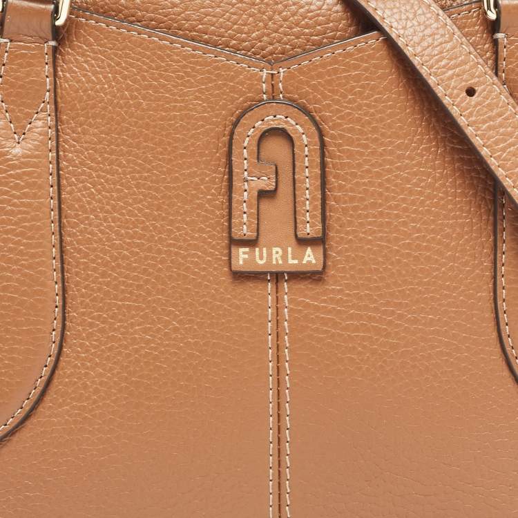Pre Owned Furla Brown Leather Dafne Satchel