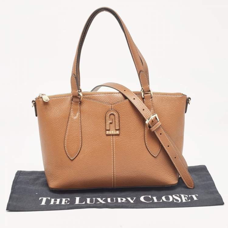 Pre Owned Furla Brown Leather Dafne Satchel