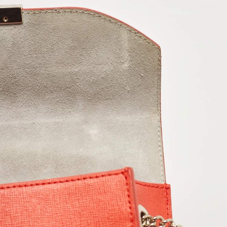 Pre Owned Furla Orange Leather Metropolis Top Handle Bag