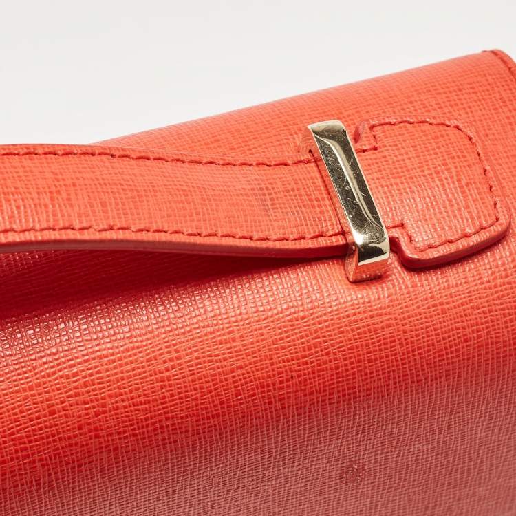 Pre Owned Furla Orange Leather Metropolis Top Handle Bag