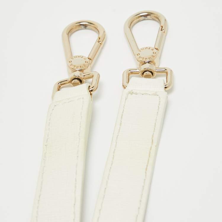 Pre Owned Furla White Leather Stacy Drawstring Bucket Bag