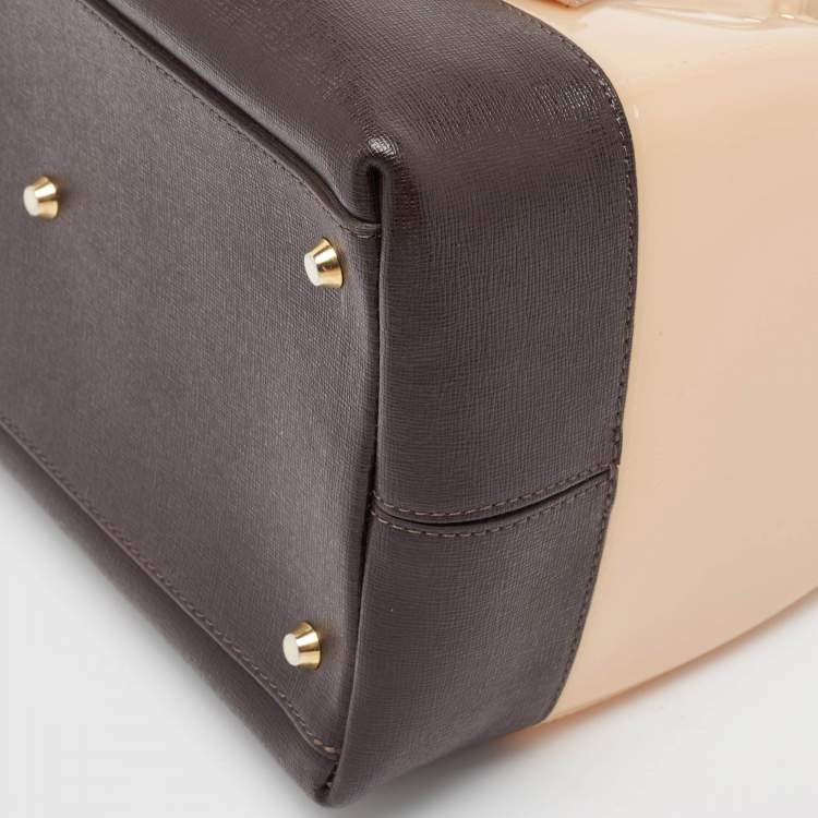 Pre Owned Furla Multicolor Leather and Rubber Candy Flap Satchel